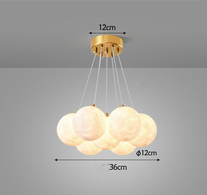 Nordic Modern Minimalist Creative Moon Bubble Living Room Chandelier