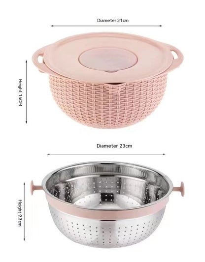 Draining Basket Kitchen Rice Washing Dish Fabulous Fruit Washing Tool Fruit Plate Vegetable Washing Basket