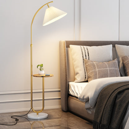 Plissee Stehlampe Nordisches Wohnzimmer Schlafzimmer Drahtloses Lade modell