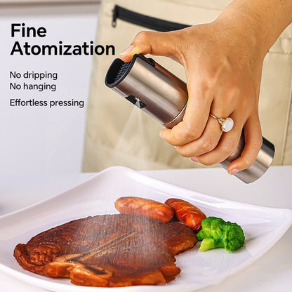 Fuel Spray Can Household Kitchen Supplies Artifact Stainless Steel Oil Injection Bottle Spice Bottle Spray Press Type Barbecue Oil Bottle Kitchen Gadgets